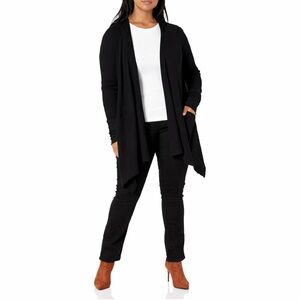 Splendid Thermal Cotton Cardigan Sz XL Waffle Knit Hooded Open Front Waterfall